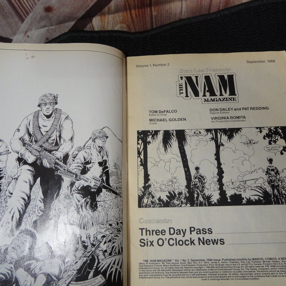 Marvel THe Nam magazine Stan Lee vol 1 no 2 sept 88~illustrated~rare~EUC… - Picture 2 of 5